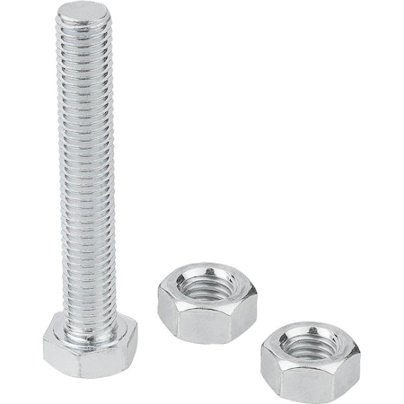 Kipp Clamping Spindle Rigid, M12, L=75, Form:A, Steel K1442.012075